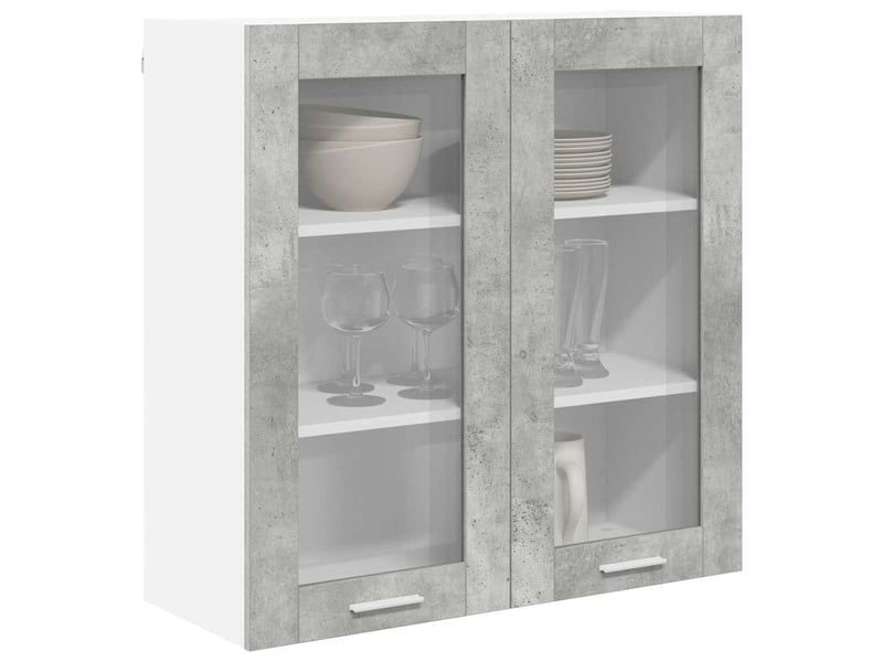 Meuble de rangement, armoire suspendue gris béton 80x31x80cm bois d'ingénierie shl8346 - Conforama C