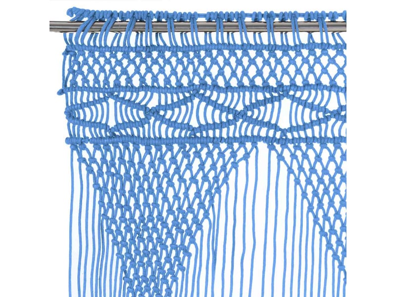  Rideau en macramé, rideau de porte bleu 140x240 cm coton cf43865  - Conforama C