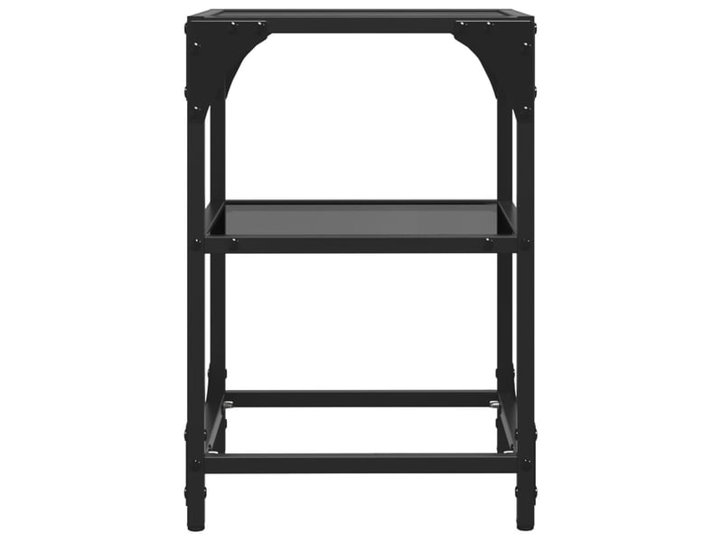  Tables basses avec dessus en verre noir 2 pcs - table de salon - table à thé 30x30x45 cm acier  - Conforama E