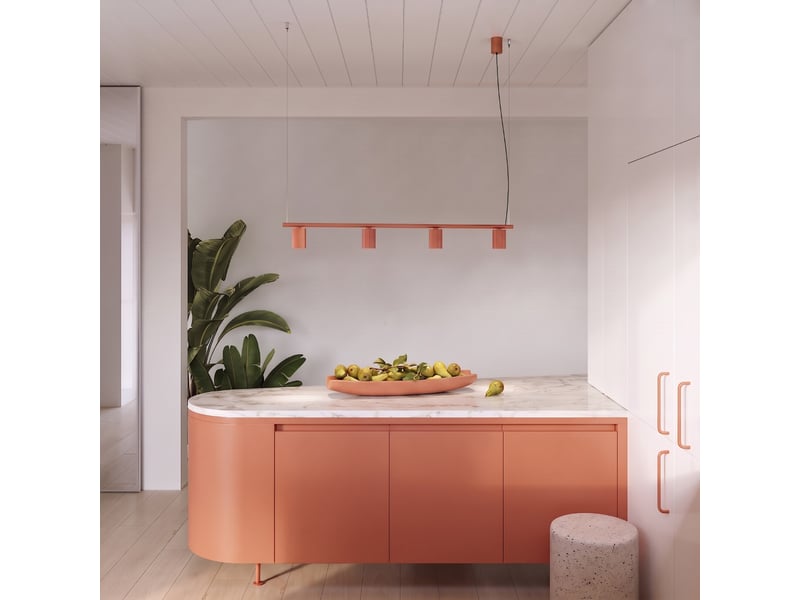Lustre rayo 4 ocre rouge aluminium moderne 208x122x6cm SL.3200 - Conforama B