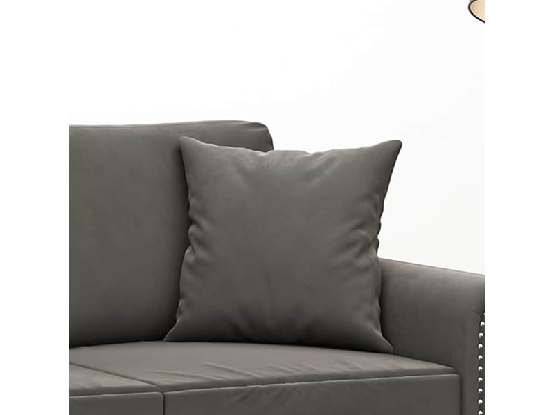  Lot de 2 coussins décoratifs gris foncé 40x40 cm velours cf60869  - Conforama E