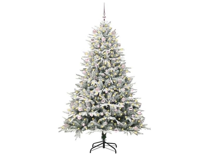Sapin de noël, arbre de noël artificiel pré-éclairé avec ensemble de boules cf61640 - Conforama C