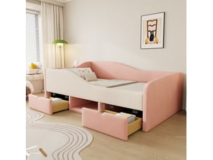 Lit avec rangement 90x190 cm <strong>OKWISH</strong>  <strong></strong> coloris coloris assortis