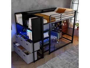 Lit mezzanine 120x200 cm <strong>OKMYHOME</strong>  <strong></strong> coloris bicolore