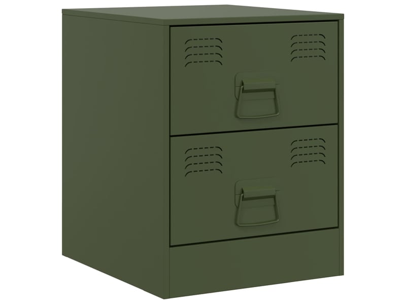  Lot de 2 tables de chevet - cabinet de chevet - table de nuit vert 34,5x39x44 cm acier  - Conforama E