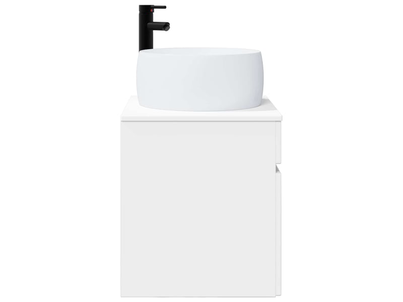  Meuble de lavabo mural, rangement salle de bain blanc 49x44.5x66 cm  - Conforama C