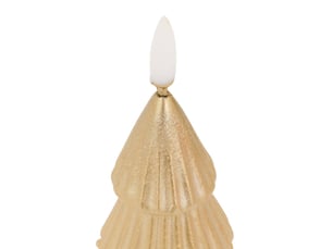 Bougie led sapin doré h. 13 cm