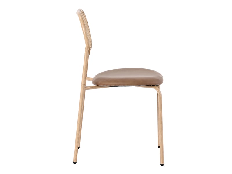  Chaise de salle à manger en velours, lot de 6 chaises avec quatre pieds de support en métal, pour salle à manger, salon, marron  - Conforama R