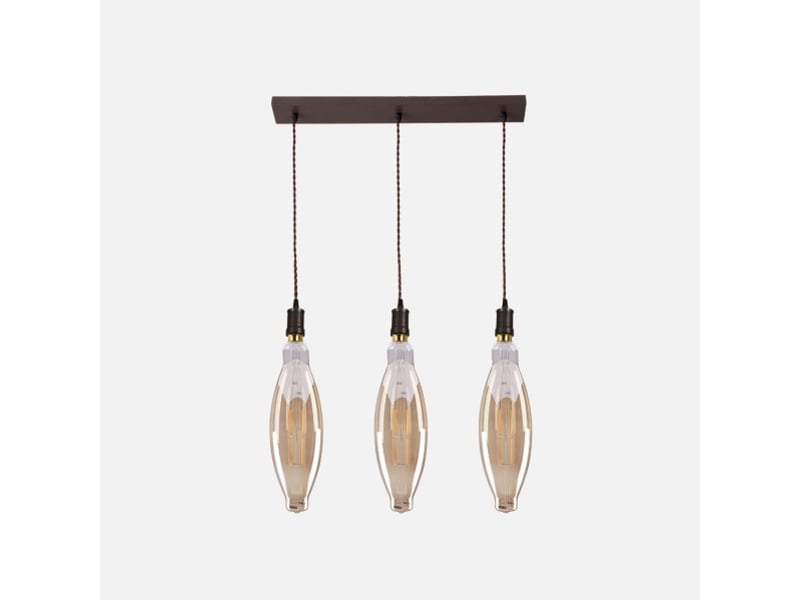  Fabrilamp elio, lampe, moderne, 3 x e27, marronambre, 60-130 x 64 x 12 cm 167093002 - Conforama A