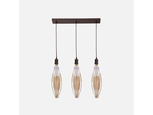 Fabrilamp elio, lampe, moderne, 3 x e27, marronambre, 60-130 x 64 x 12 cm