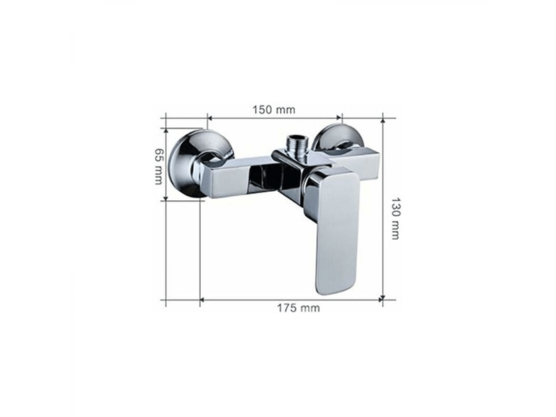  Robinet de douche mural moderne chromé avec mitigeur de douche pour eau froide et chaude  - Conforama E