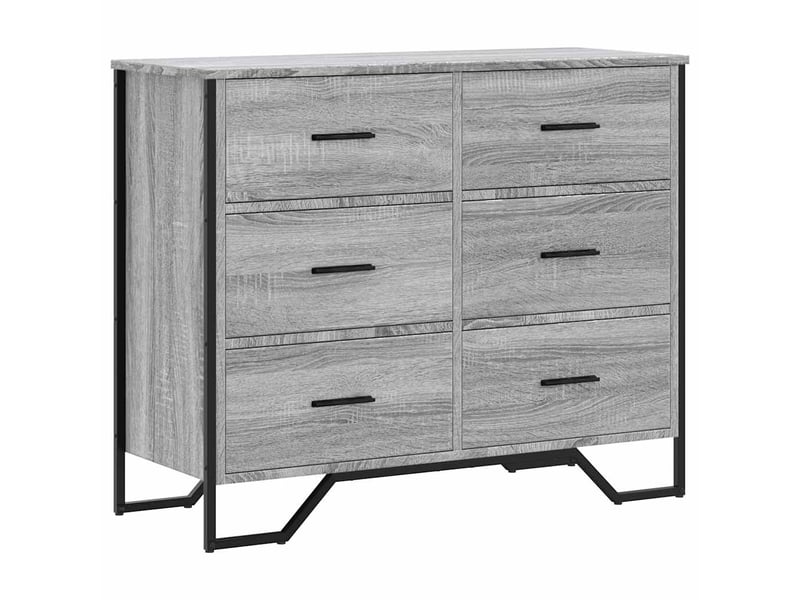  Commode, armoire à tiroirs bureau sonoma gris 91x35,5x74,5 cm bois d'ingénierie  - Conforama A