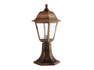 Lanterne de muret extérieur fabrilamp albahaca or vieilli, 1 x e27, ip44, 41,5 x 16,5 x 16,5 cm
