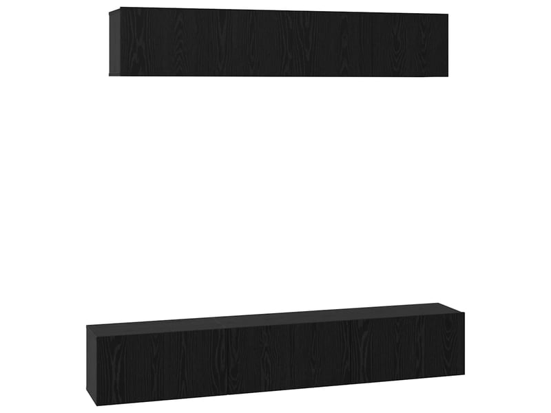  Ensemble meuble tv - banc tv - meuble de rangement 5 pcs chêne noir bois d'ingénierie  - Conforama A