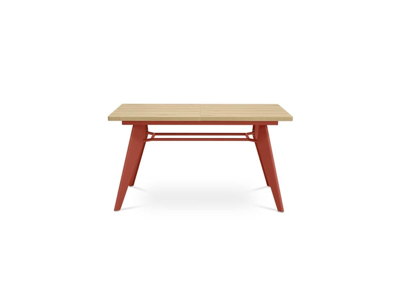  Table à manger extensible 140180cm pieds métal terracotta et plateau finition chêne meloe MELOE - Conforama A