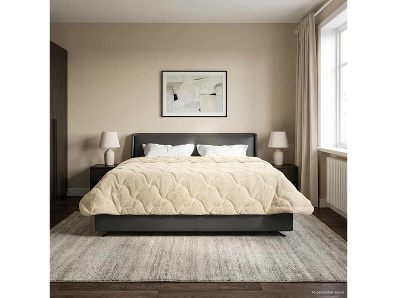  Couette - duvet d'été 240 x 260 cm été crème respirant  - Conforama D