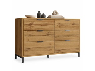 Commode 6 tiroir(s) LPOSPI coloris bois foncé largeur 120 cm