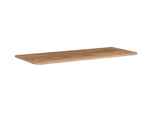 Plan de travail linea 100 cm chêne craft d'or pour meuble de salle de bain avec angles arrondis