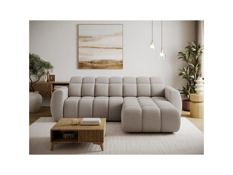  Canapé d'angle électrique fanoti 3 places gris chiné – angle droit – version 2  - Conforama B