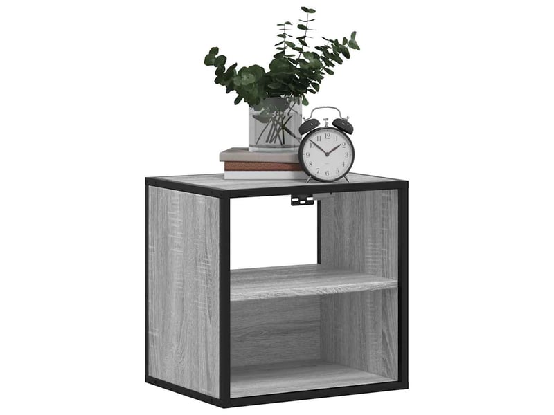  Lot de 2 tables de chevet - cabinet de chevet - table de nuit murales sonoma gris 40x31x39,5 cm  - Conforama C