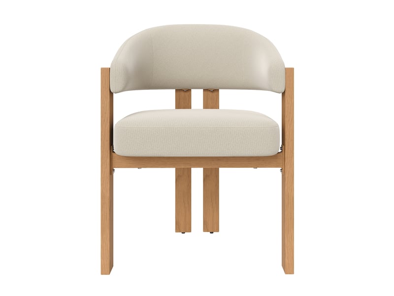  Lot de 6 chaises de salle à manger 49 x 47 x 78 cm beige et naturel, tissu et métal, dossier ergonomique  - Conforama D