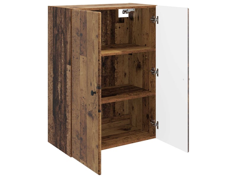  Armoire murale salon 66x34,5x90cm bois d'ingénierie bois ancien shl8865  - Conforama C