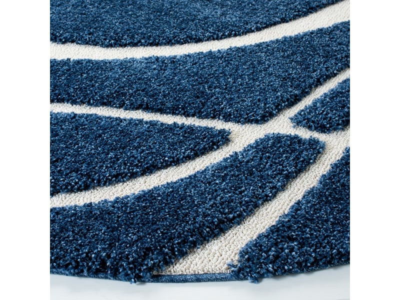  Tapis en polypropylène bleublanc, 122 cm  - Conforama C
