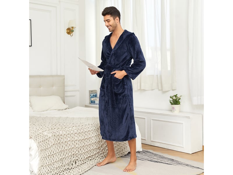 Peignoir de bain homme 100% coton avec capuche – taille l  - Conforama B