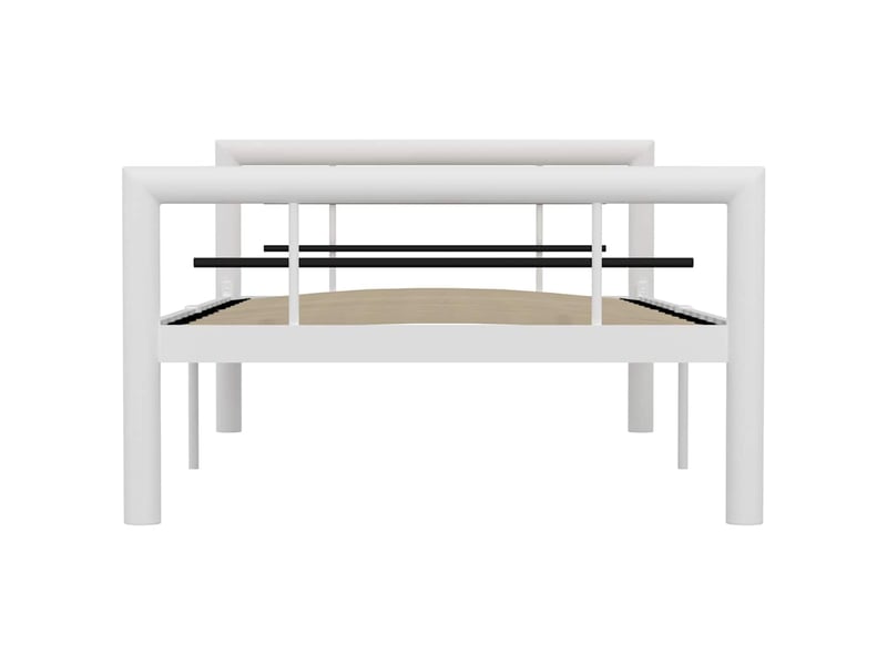 Lit simple- lit adulte -  cadre de lit sans matelas blanc et noir métal 100x200 cm  - Conforama B