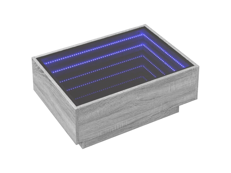  Table basse - table de salon - table à thé avec led sonoma gris 70x50x30 cm bois d'ingénierie  - Conforama C