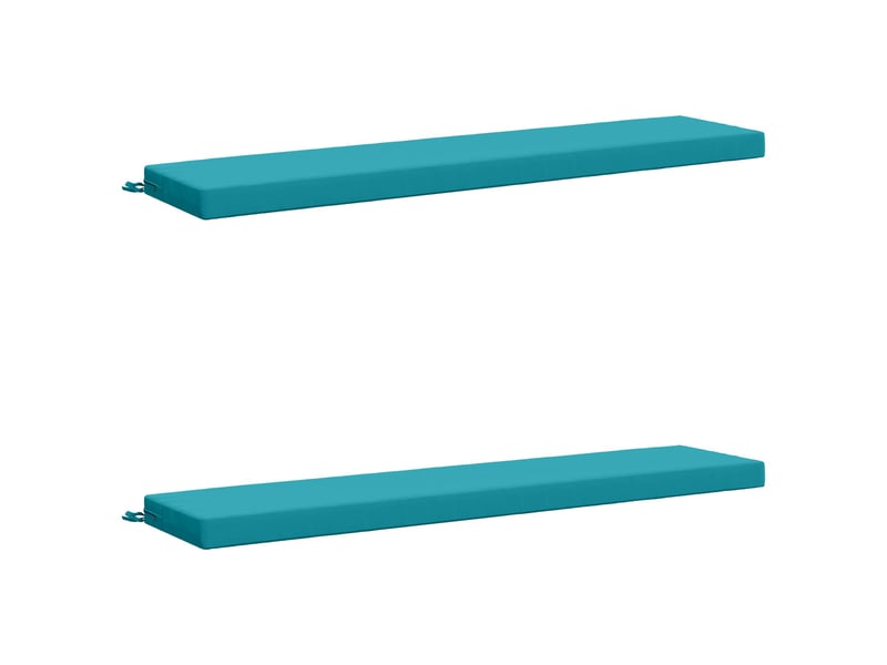 Lot de 2 coussins de banc, coussins d'assise soest 100 % polyester turquoise cf57502 - Conforama A