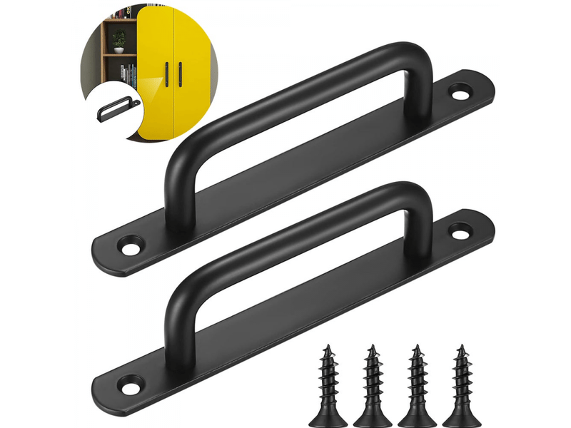  Poignées coulissantes pour portes de grange, placards et portes de grange, couleur noire (180 mm)  - Conforama A