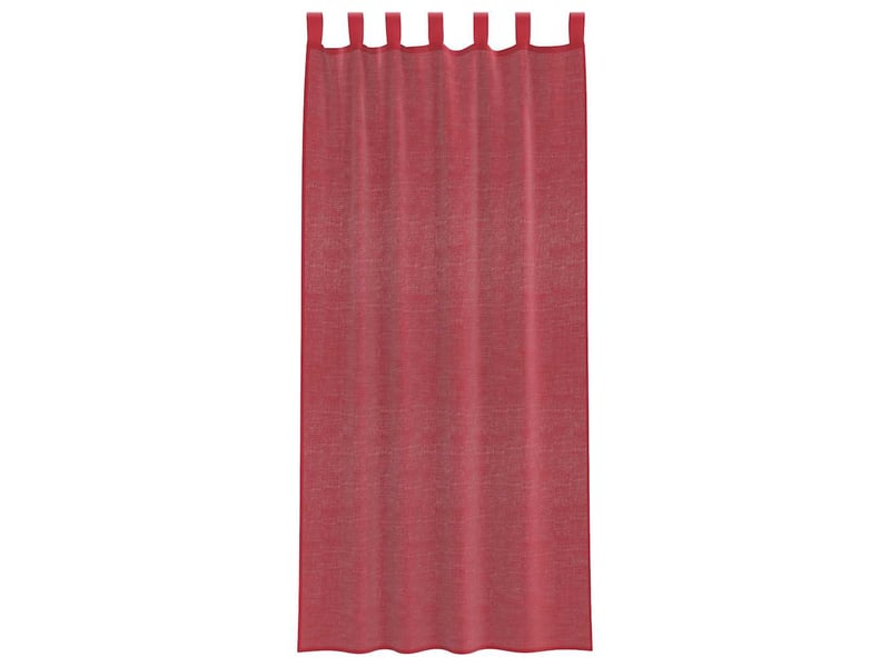  Lot de 2 rideaux en voile, voilages avec passe-tringles rouge bordeaux cf44487  - Conforama D