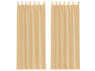 Lot de 2 rideaux en voile, voilages avec boucles sable 140x260 cm cf44325