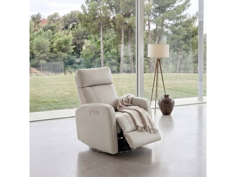  Fauteuil relax électrique pivotant 270° – cuir véritable pleine fleur premium – usbusb-c  - Conforama B