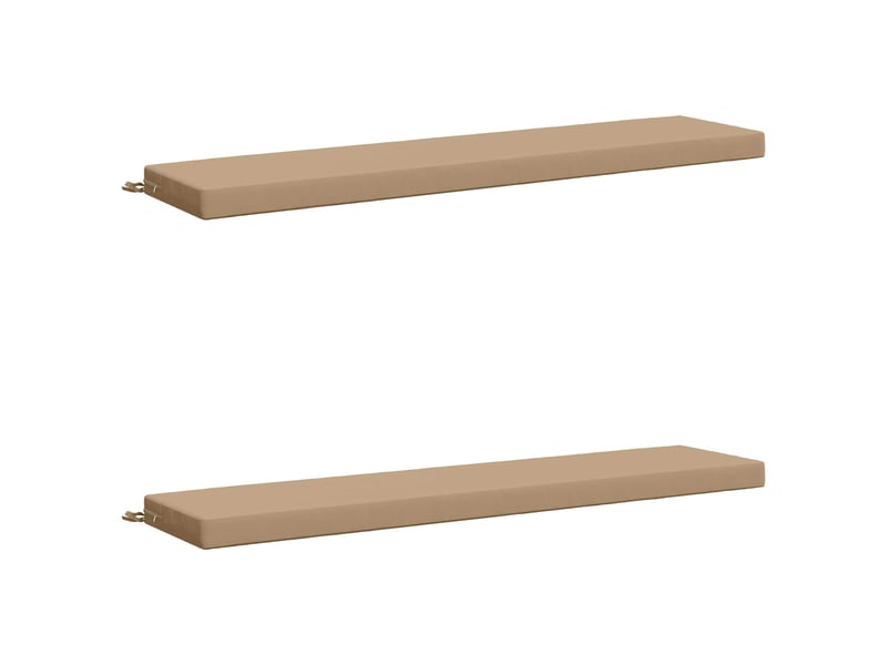  Lot de 2 coussins de banc, coussins d'assise soest 100 % polyester sable cf57425  - Conforama A