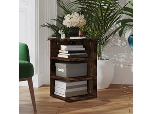 Buffet - armoire latérale chêne fumé 35x35x55 cm bois d'ingénierie