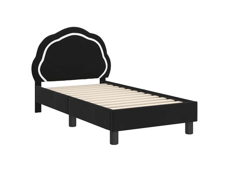  Lit simple- lit adulte -  cadre de lit pour tout-petit avec tête de lit noir 70 x 140 cm  - Conforama C