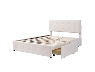 Lit 2 places 140x200 cm coloris beige