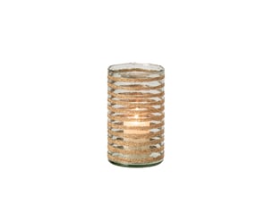 Photophore cylindrique en verre torben 25cm doré