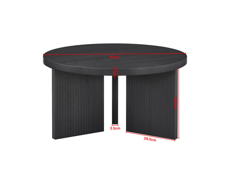  Table basse ronde élégante, table d'appoint, table de salon, table basse ronde 80 cm - élégante et peu encombrante, noir  - Conforama A