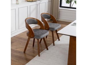Chaise de salle à manger moderne pivotante en bois, coussin en coton et lin, dossier incurvé, chaise d'appoint pour cuisine, café et salon