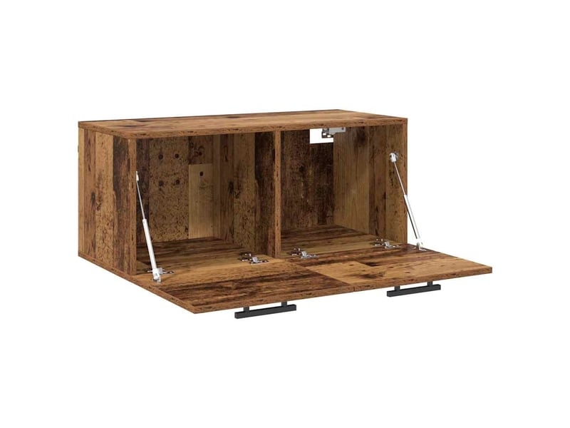  Meuble mural, rangement salon 80 x 36.5 x 35 cm bois d'ingénierie bois ancien shl1519  - Conforama E