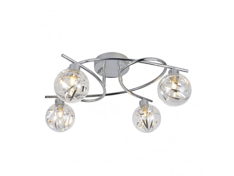  Fabrilamp varanasi, plafonnier, moderne, 4 x g9, chromé, 20 x 32 x 40 cm 154484020 - Conforama C