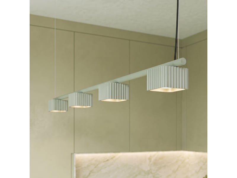  Lustre riff 4 sauge gx53 aluminium moderne 208x122x10cm SL.3118 - Conforama D