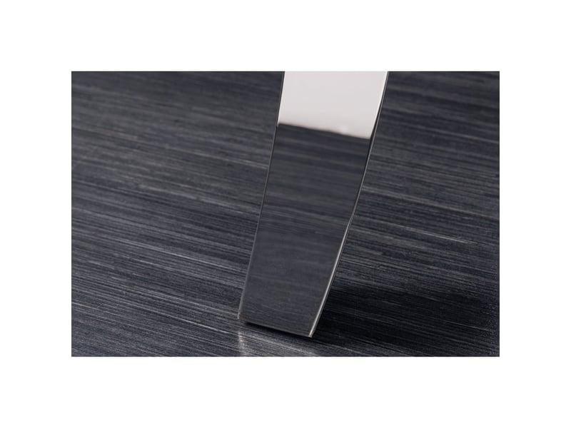  Table de salle à manger velena – rectangulaire 200 cm – verre trempé et acier argenté – style baroque chic  - Conforama C