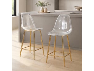 tabouret de bar <strong>STILVORA</strong> - doré hauteur d'assise 65 cm vendu Par paire