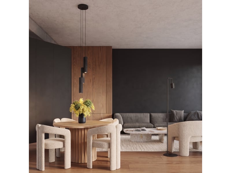  Suspension rayo 3l noire aluminium moderne 98x45x6cm SL.3170 - Conforama B