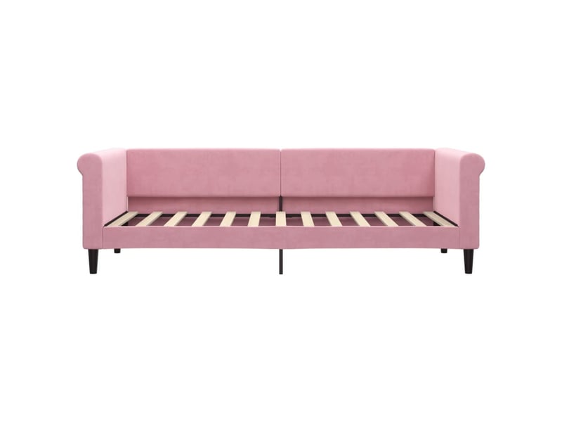  Lit simple- lit adulte -  lit de repos sans matelas rose 80x200 cm velours  - Conforama B