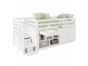 Lit mezzanine 90x200 cm VIVRYN coloris blanc